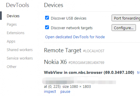 电脑chrome或者其他浏览器inspect真机远程调试教程